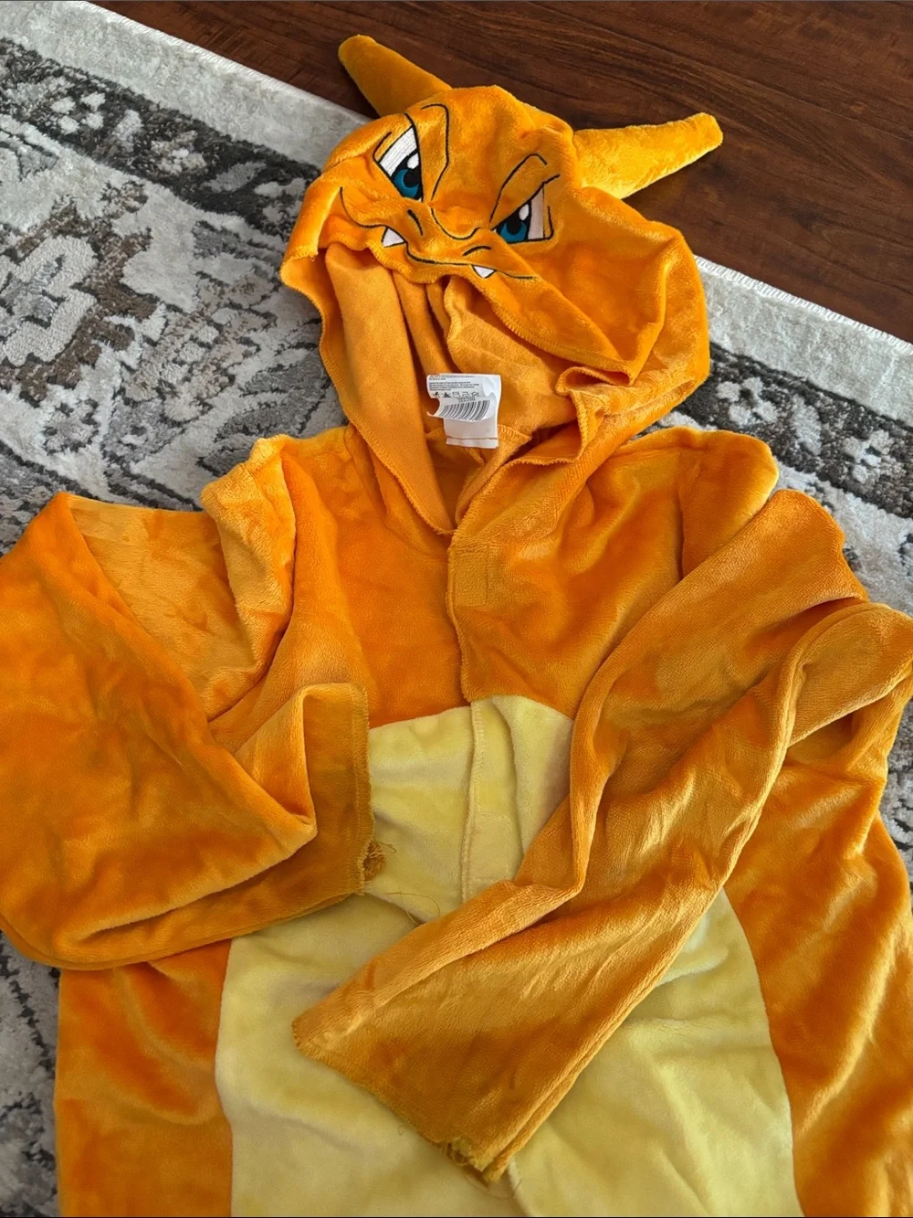 Pokemon Orange and Yellow Hooded Onesie Costume